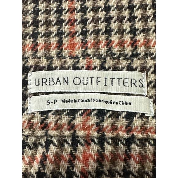 Urban Outfitters orange black houndstooth wrap mini skirt size Small - Picture 3 of 14